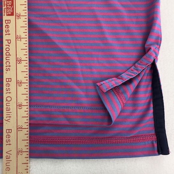 RLX Ralph Lauren Golf Polo Mens Large Striped Pink Blue Performance Shirt Logo - Picture 7 of 9